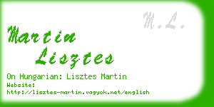martin lisztes business card
